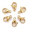 Ion Plating(IP) 304 Stainless Steel Lobster Claw Clasps STAS-H352-01B-G-01-1