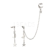 Moon and Star Alloy Asymmetrical Earrings EJEW-JE04888-02-6