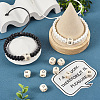 Kissitty 250Pcs 5 Styles Printed Natural Schima Wood Beads WOOD-KS0001-23-6