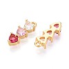 Brass Micro Pave Cubic Zirconia Charms KK-N263-95B-G-2