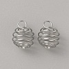 Stainless Steel Spiral Bead Cage Pendants STAS-WH0016-57P-1