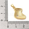 Christmas Theme Rack Plating Brass Cubic Zirconia Pendants KK-K385-119G-06-3