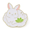 Bunny Zinc Alloy Enamel Brooch JEWB-C034-07D-G-1