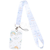 Plastic ID Card Sleeve with Polyester Lanyard Strap AJEW-WH20017-33G-1