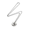 Skull Rhinestone Pendant Necklaces with Rolo Chains NJEW-F309-07-2