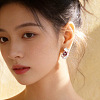 Brass Micro Pave Cubic Zirconia Stud Earrings for Women FS-WG79412-01-3
