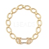 Aluminum Oval Link Chain Necklaces with Dog Bone Shaped Zinc Alloy Rock Climbing Carabiners NJEW-JN06413-2