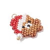 Christmas Themed Glass Seed Beaded Pendants PALLOY-MZ00868-05-3