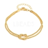 Brass Chain Knot 2-Strand Bracelets for Women KK-CBA68DA-17A-G-4