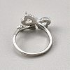Brass Micro Pave Cubic Zirconia Cuff Rings for Women RJEW-WH0002-40A-2