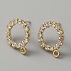 Brass Rhinestone Stud Earring Findings KK-WH0079-34LG-1