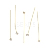 Brass Micro Pave Clear Cubic Zirconia Eye Pins KK-M306-09G-02-2