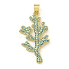 Rack Plating Brass Pave Cubic Zirconia Pendants KK-U029-11G-02-1