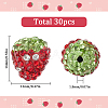 30Pcs Rhinestone Strawberry Plastic Beads FIND-SC0012-13-2