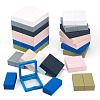3 Bags 3 Styles Square Transparent PE Thin Film Suspension Jewelry Display Box CON-TA0001-38G-3