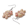 Resin Pendants & 304 Stainless Steel Dangle Earrings for Women EJEW-JE06234-02-4