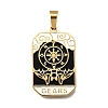 Tarot 304 Stainless Steel Enamel Pendants STAS-M119-09N-G-1
