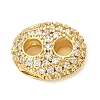 Brass Micro Pave Clear Cubic Zirconia Beads CU-CBAF1EE-01G-1