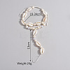 Bohemian Style Natural Cowrie Shell & Plastic Imitation Pearl & Waxed Cord Adjustable Toe Ring Anklets FS-WG56DB4-01-3