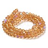 Transparent Electroplate Glass Beads Strands GLAA-F029-3mm-D18-2