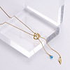 3Pcs Stainless Steel Double Ring Feather Tassel Y Necklaces for Women GZ5002-2
