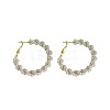 Iron Plastic Imitation Pearl Bead Hoop Earrings FS-WG3B0F5-01-3