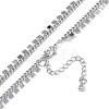 Rack Plating Brass Twisted Chain Square Tassel Necklaces for Women NJEW-K382-15A-P-2