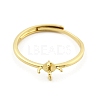 Flat Round Brass Adjustable Ring Settings KK-G527-01B-G-2