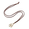 Brass Bar Link Chains Macrame Pouch Empty Stone Holder for Pendant Necklace Making NJEW-JN04488-01-1