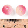 Frosted Baking Paint Crackle Glass Beads with Glitter Powder LS-X1-DGLA-T004-01H-3