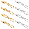   8Pcs 2 Colors Bowknot Rack Plating Brass Micro Pave Clear Cubic Zirconia Watch Band Clasps ZIRC-PH0001-32-1