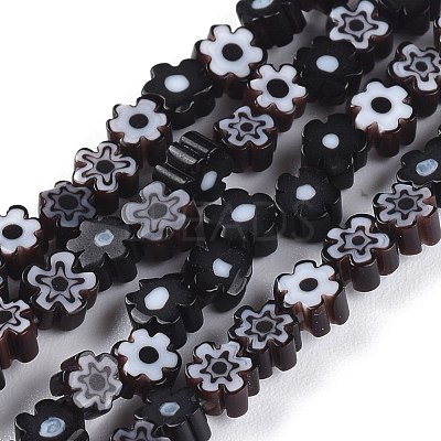 Handmade Millefiori Glass Bead Strands LAMP-J035-4mm-01-1