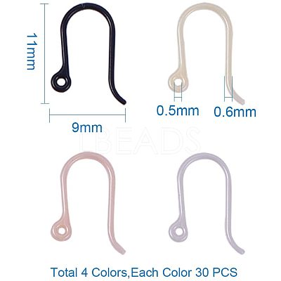 Plastic Earring Hooks KY-PH0007-07-WH-1
