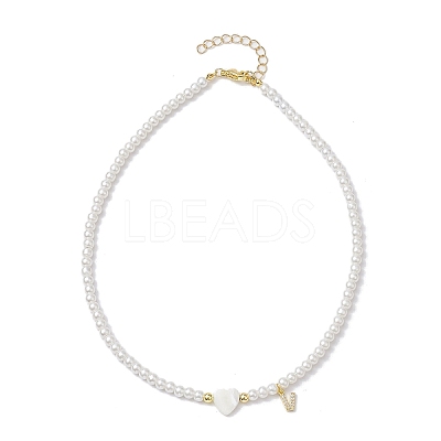 Brass Micro Pave Grade AAA Cubic Zirconia Letter Pendant Necklaces NJEW-JN04771-22-1