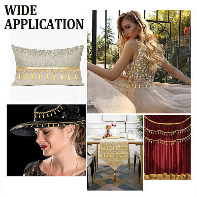 Ethnic Style Sparkle Polyester Ribbon OCOR-WH0077-02-1