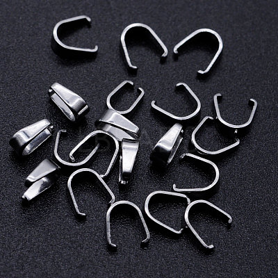 Tarnish Resistant 201 Stainless Steel Snap on Bails STAS-S105-JN470-1-5-1