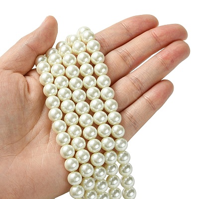 Eco-Friendly Dyed Glass Pearl Round Bead Strands X-HY-A002-8mm-RB011-1