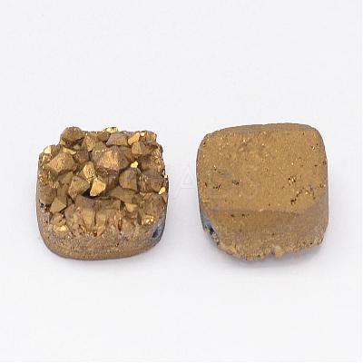 Electroplated Natural Druzy Quartz Crystal Beads G-G888-03B-1