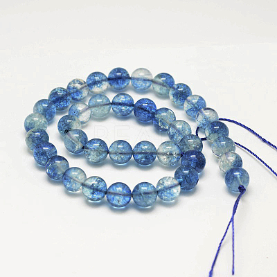 Dyed Round Natural Crackle Quartz Beads Strands G-K084-4mm-03A-1
