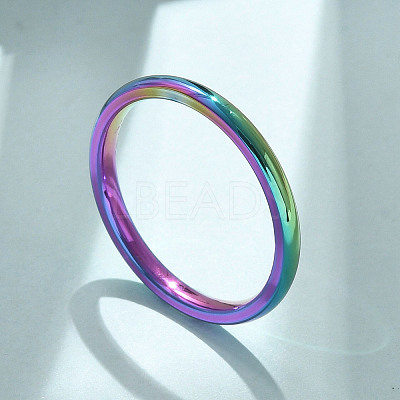 Ion Plating(IP) 304 Stainless Steel Plain Band Rings STAS-I160-E03-MC-1