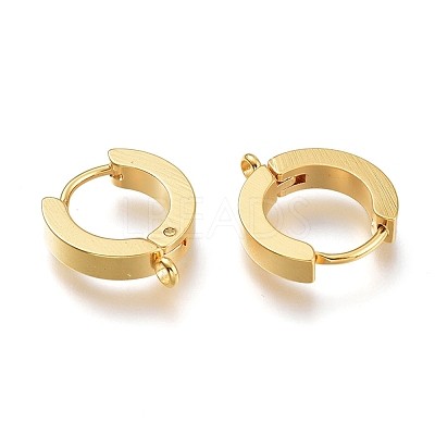 201 Stainless Steel Huggie Hoop Earrings Findings X-STAS-A167-01A-G-1