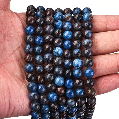 Natural Blue Opal Beads Strands G-H045-A02-8MM-1