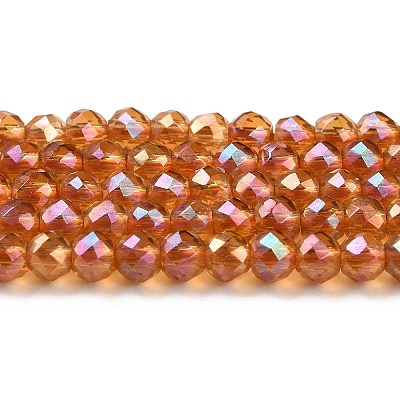 Electroplate Transparent Glass Beads Strands GLAA-H021-01B-FR02-1