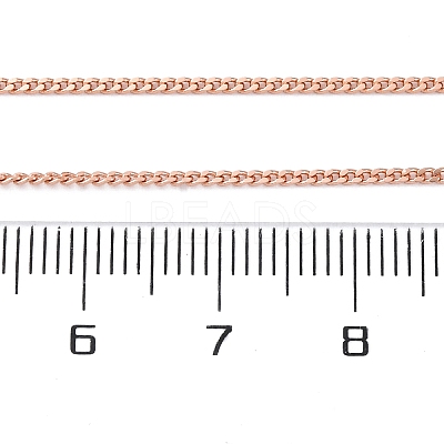 Long-Lasting Plated Brass Curb Chain Necklaces NJEW-K112-07RG-NF-1