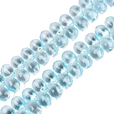 Baking Paint Transparent Glass Beads Strands GL-N005-02A-D07-1