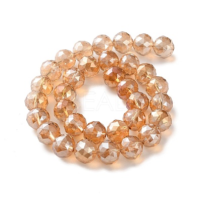 Transparent Electroplate Glass Beads Strands EGLA-N002-34D-F01-1