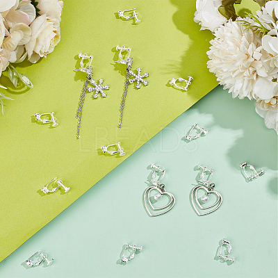 20Pcs Brass Screw Clip-on Earring Converters Findings KK-SC0004-79-1
