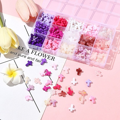 270Pcs 18 Styles Opaque Acrylic Beads SACR-FS0001-41B-1