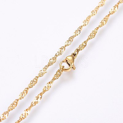 304 Stainless Steel Singapore Chain Necklaces MAK-L015-25C-1