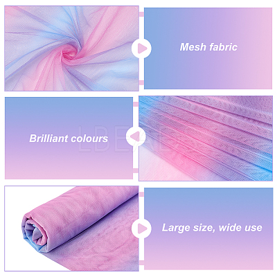 Rainbow Color Polyester Mesh Fabric DIY-WH0504-162A-1